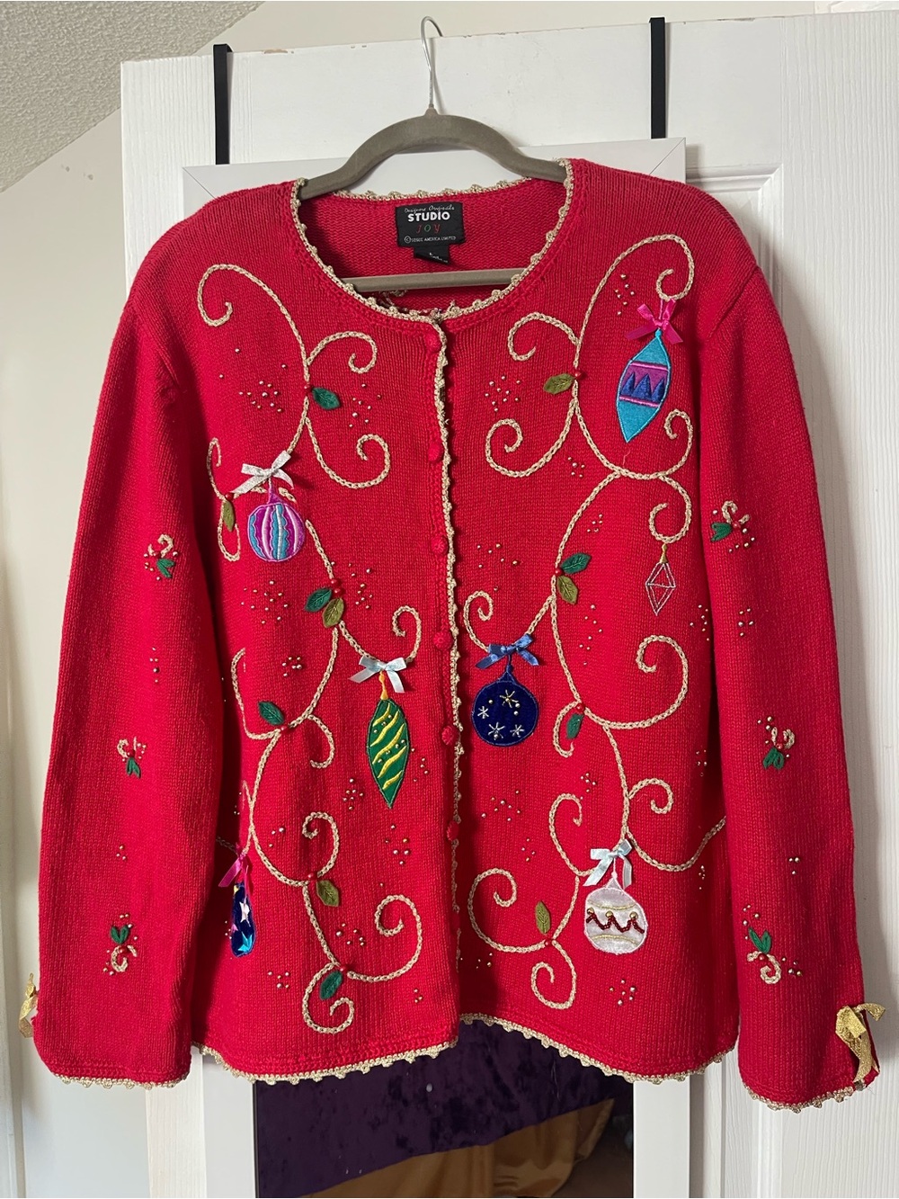 VTG Studio Joy Christmas Ornament Sweater